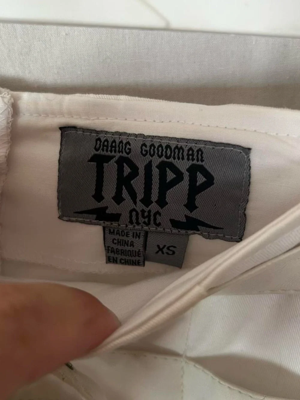 Tripp NYC White Buckle Mini Skirt XS Punk Mall Goth Y2K Rare Alternative